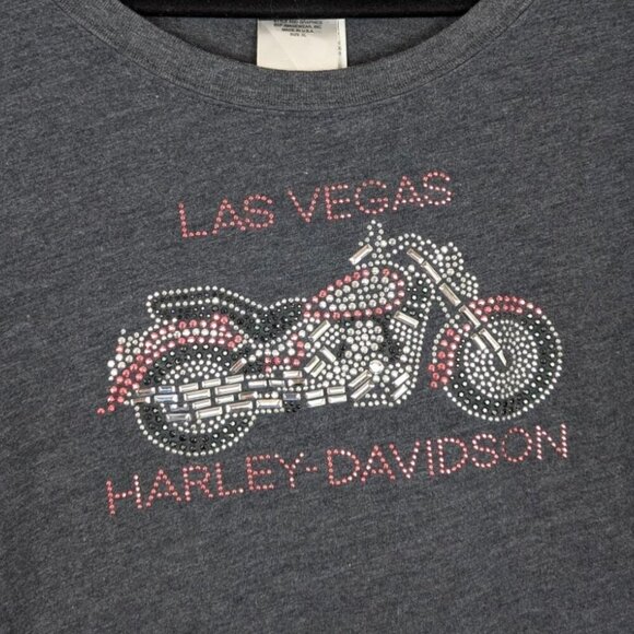 Harley Davidson Las Vegas Bedazzled Bike Tee - Picture 1 of 5